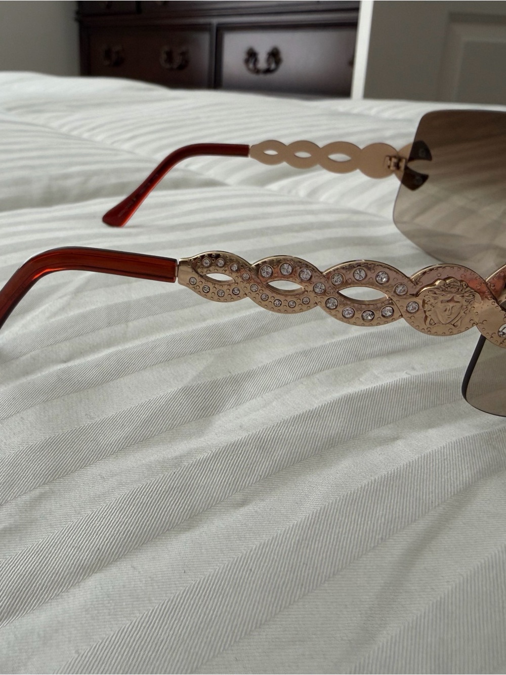 Versace Brown Gradient Shield Sunglasses - Picture 5 of 9